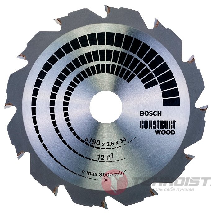 Пильный диск BOSCH Construct Wood 2608640633 190х30 мм