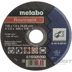 Круг отрезной по металлу Novorapid (115x1.0x22.2 мм) Metabo 616505000